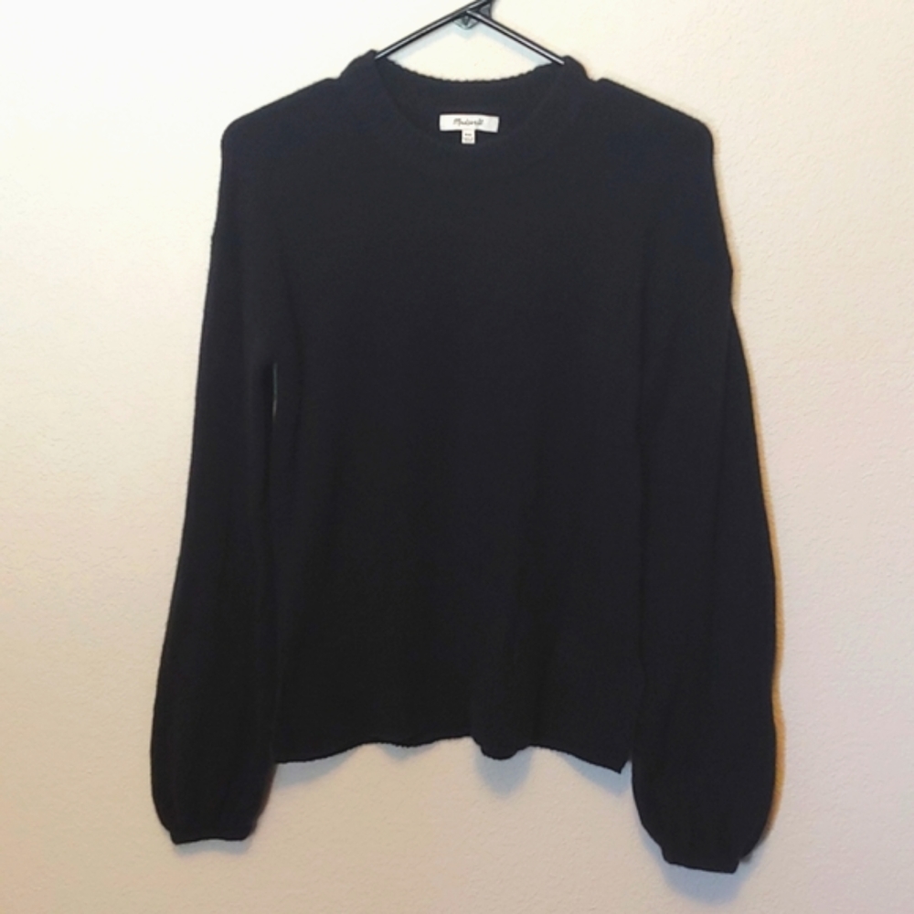 Madewell Sweater Merino Wool and Alpaca Black Very Soft XXS Oversized